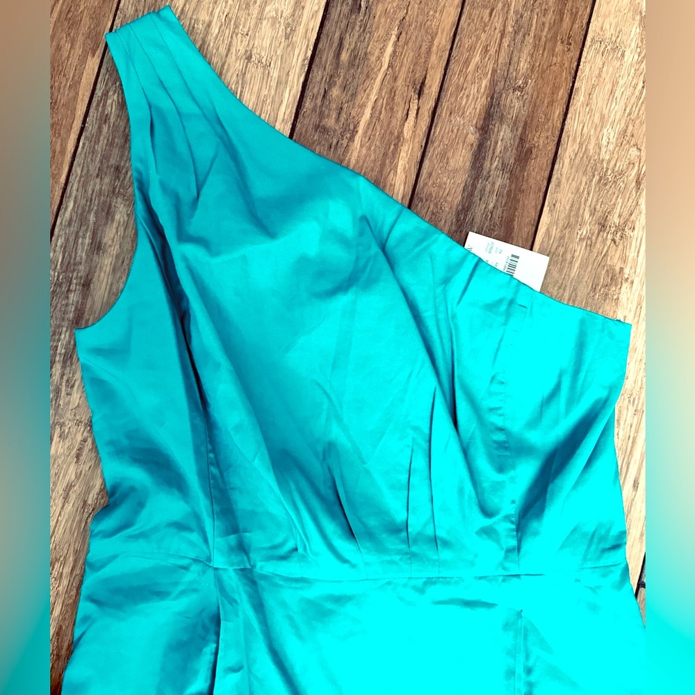 J Crew one shoulder teal dress Sz 10
